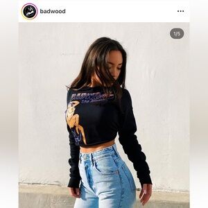 BADWOOD DEATH WISH CROPPED CREWNECK SIZE SMALL